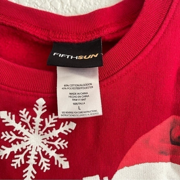 Ugly Christmas Sweater Cats Red with Snowflake Size L - Picture 3 of 5